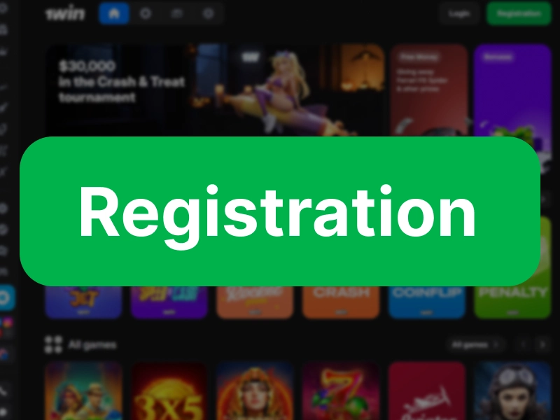 official 1win website opened in browser with Register button highlighted