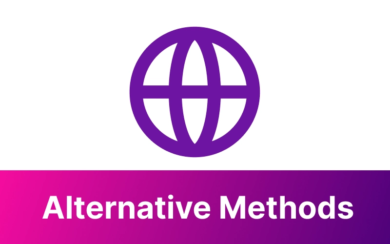 globe icon representing alternative payment methods on white background