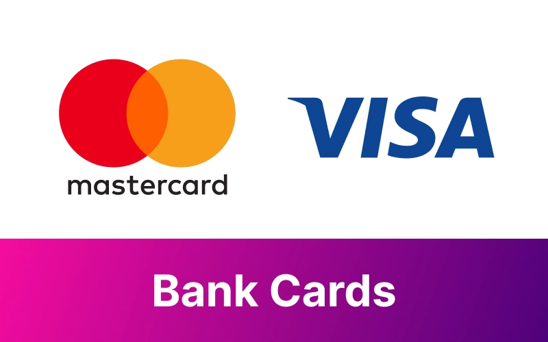 Visa and Mastercard logos on white background for bank card payments