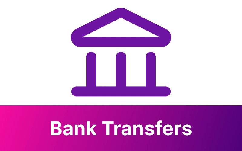 bank icon representing wire transfer payment method on white background 