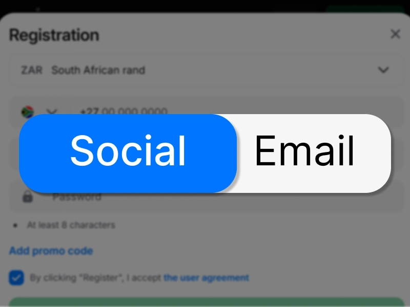 1win homepage on mobile browser showing registration options one click social media or email