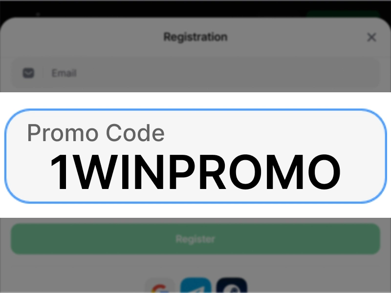 1win registration form with highlighted field to enter promo code